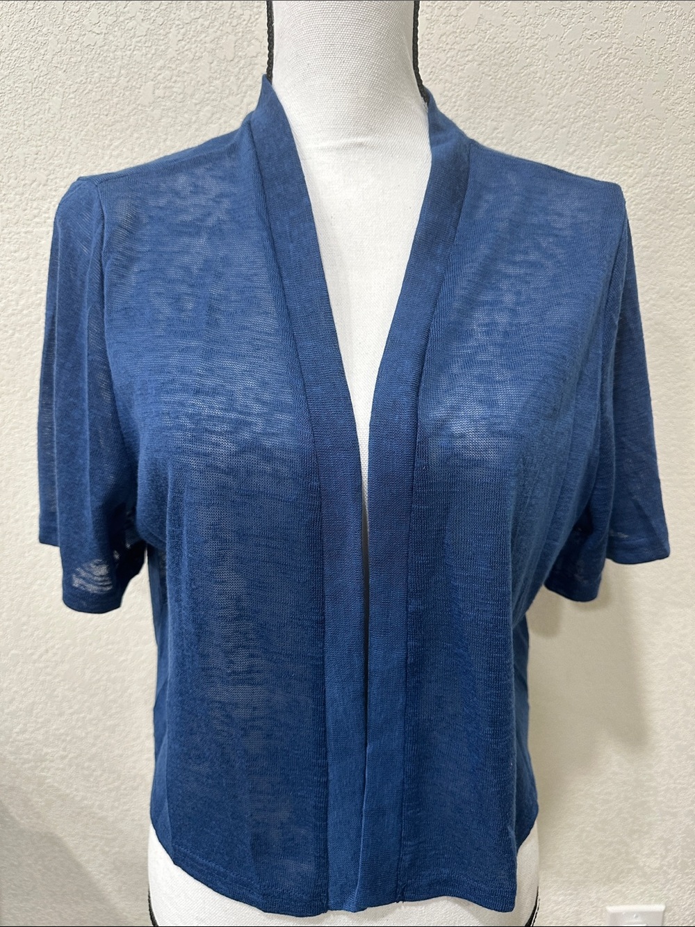 ❤️ 5/$25 Navy Open-Front Lightweight Knit Short Sleeve Cardigan